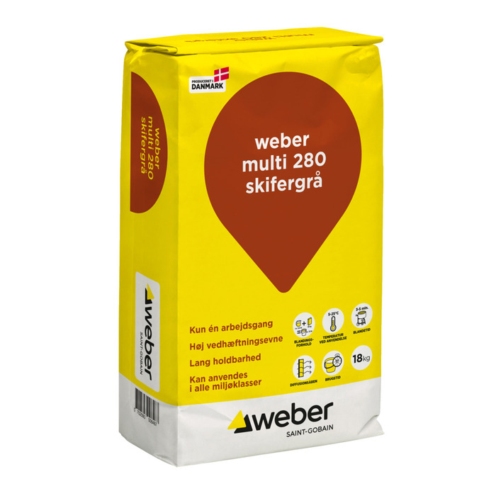 Weber Multi 280 Farvet hæftemørtel Skifergrå 18 kg